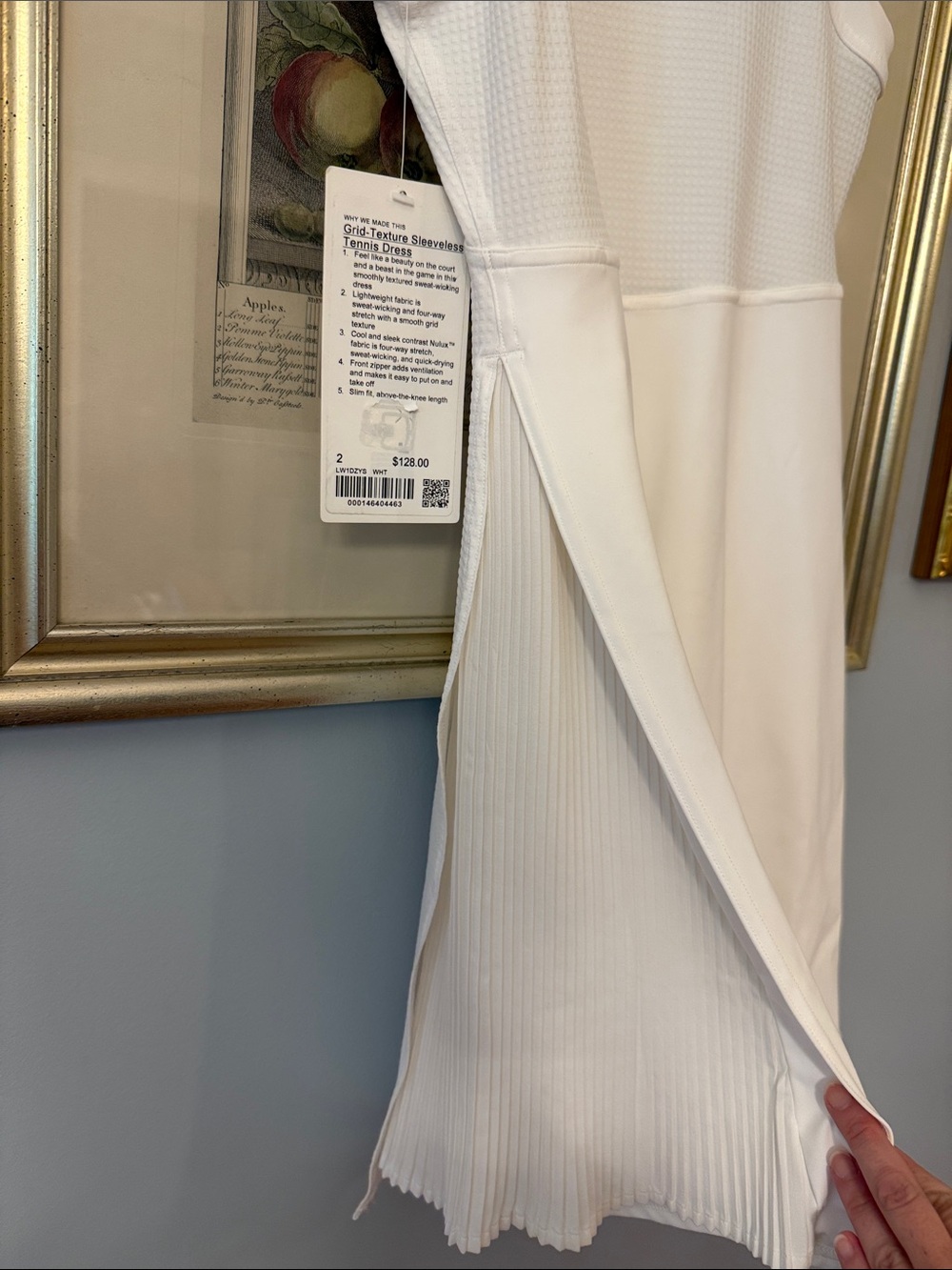 lululemon athletica White Grid-Texture Sleeveless Tennis Dress BNWT - Picture 9 of 12